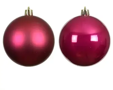 Decoris kerstbal set plastic | 12 stuks | 6 centimeter | roze - afbeelding 2