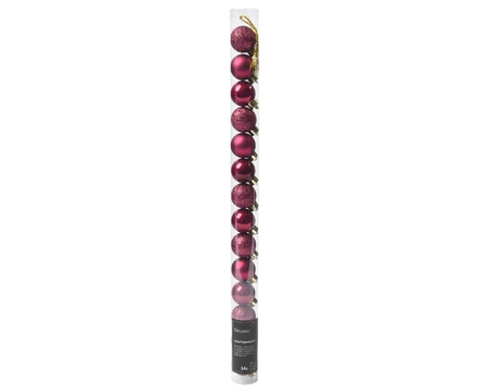 Decoris kerstbal set plastic | 14 stuks | 3 centimeter | granaatappel
