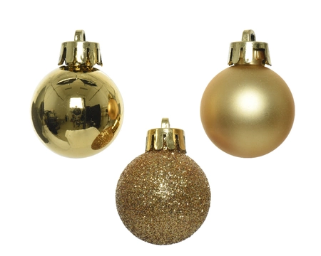 Decoris kerstbal set plastic | 14 stuks | 3 centimeter | licht goud - afbeelding 3