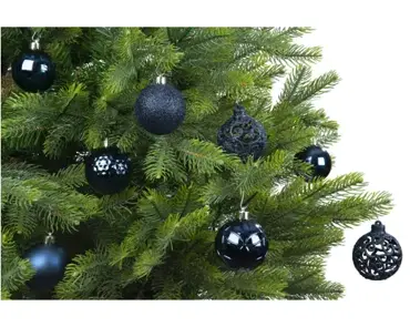 Decoris kerstbal set plastic | 37 stuks | 6 centimeter | nachtblauw - afbeelding 4
