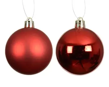 Decoris kerstbal set plastic | 4 stuks | 10 centimeter | kerstrood - afbeelding 2