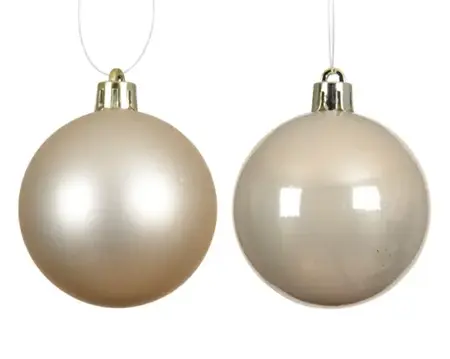 Decoris kerstbal set plastic | 4 stuks | 10 centimeter | parel - afbeelding 2