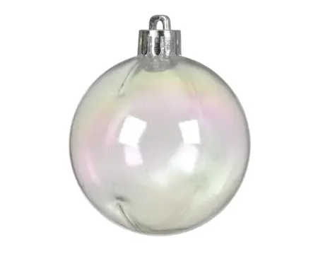 Decoris kerstbal set plastic | 4 stuks | 10 centimeter | transparant/iris - afbeelding 2