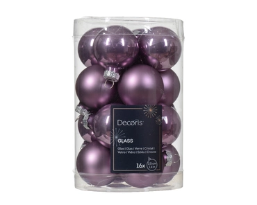 Decoris kerstballen glas 16st lila 3,5cm - afbeelding 2