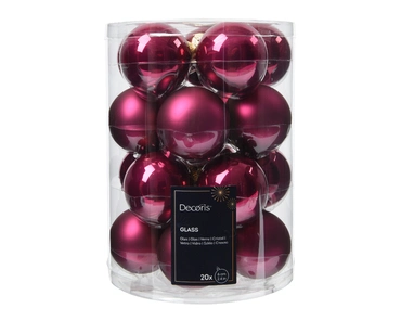 Decoris kerstballen Glas 20st Granaatappel 6cm - afbeelding 2