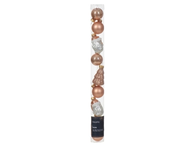 Decoris Kerstballen glas figuur 6cm roze 9st - afbeelding 2