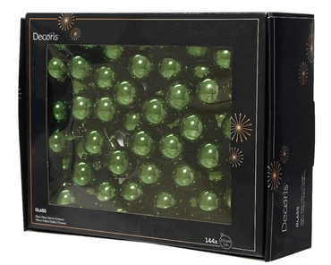 Decoris kerstballen op draad Glas 144st dennengroen 2,5cm - afbeelding 2