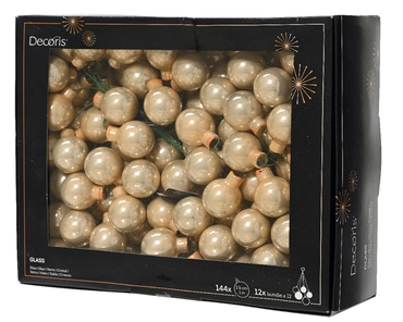 Decoris kerstballen op draad Glas 144st parel 2,5cm - afbeelding 2