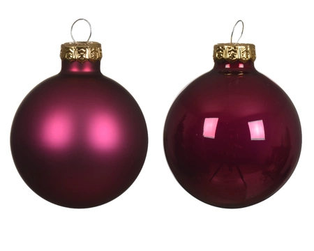 Decoris kerstballen set glas | 12 stuks | 5 centimeter | granaatappel - afbeelding 2