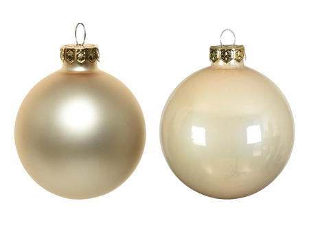 Decoris kerstballen set glas | 12 stuks | 5 centimeter | parel - afbeelding 2