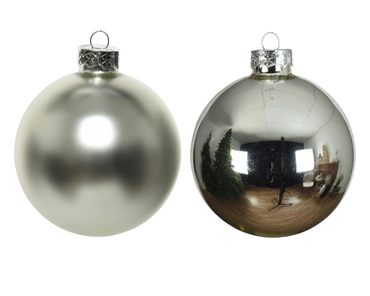 Decoris kerstballen set glas | 12 stuks | 5 centimeter | zilver - afbeelding 2
