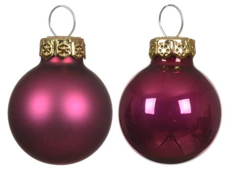 Decoris kerstballen set glas | 24 stuks | 2.5 centimeter | granaatappel - afbeelding 2
