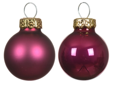 Decoris kerstballen set glas | 24 stuks | 2.5 centimeter | granaatappel - afbeelding 2