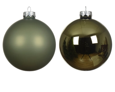 Decoris kerstballen set glas | 24 stuks | 2.5 centimeter | rosemarijn - afbeelding 2