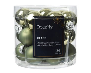 Decoris kerstballen set glas 24st Rosemarijn 2,5cm - afbeelding 2