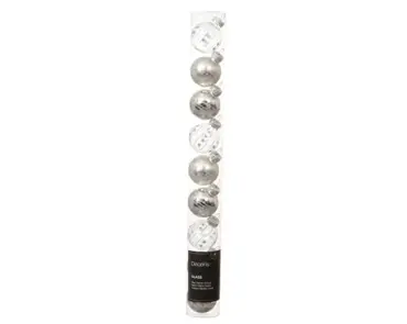 Decoris kerstballen set glas 3cm 9st zilver