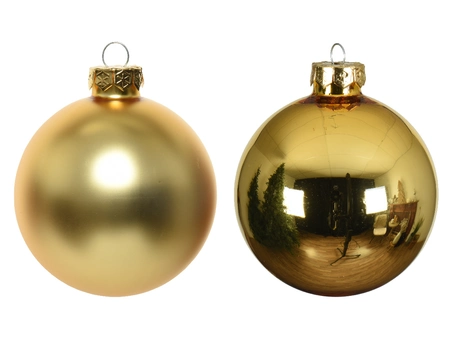 Decoris kerstballen set glas | 4 stuks | 10 centimeter | licht goud - afbeelding 2