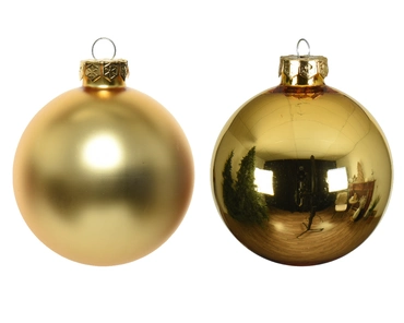 Decoris kerstballen set glas | 4 stuks | 10 centimeter | licht goud - afbeelding 2