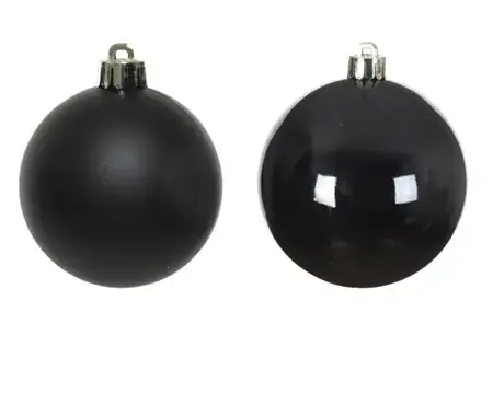 Decoris kerstballen set glas | 6 stuks | 8 centimeter | zwart - afbeelding 2