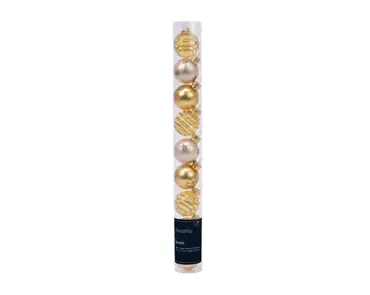 Decoris kerstballen set glas | 9 stuks | 3 centimeter | goud - afbeelding 1