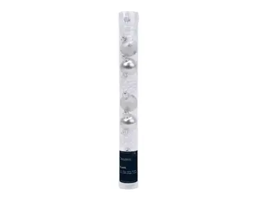 Decoris kerstballen set glas | 9 stuks | 3 centimeter | zilver - afbeelding 1