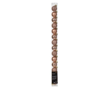 Decoris kerstballen set plastic 3cm rose 14st - afbeelding 2