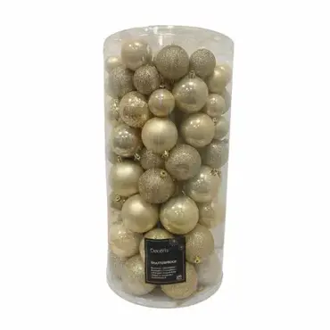 Decoris kerstbalmix kunststof | 100 stuks | parel