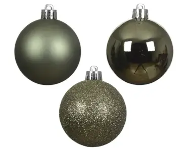 Decoris kerstbalmix plastic | 14 stuks | 3 centimeter | rosemarijn - afbeelding 2