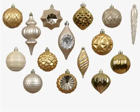 Decoris kerstbalmix plastic | 32 stuks | lichtgoud - afbeelding 2