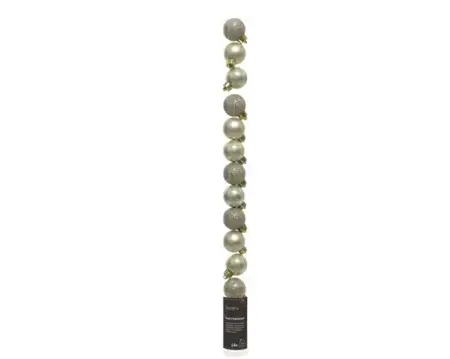 Decoris kerstbalmix plastic 3cm 14st parel - afbeelding 1
