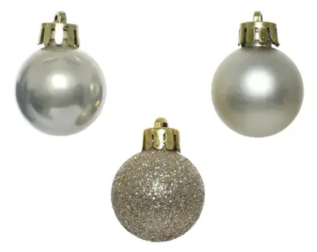 Decoris kerstbalmix plastic 3cm 14st parel - afbeelding 2