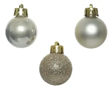Decoris kerstbalmix plastic 3cm 14st parel - afbeelding 2