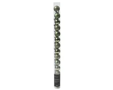 Decoris kerstbalmix plastic 3cm 14st rosemarijn - afbeelding 1