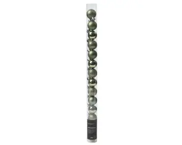 Decoris kerstbalmix plastic 3cm 14st rosemarijn - afbeelding 1