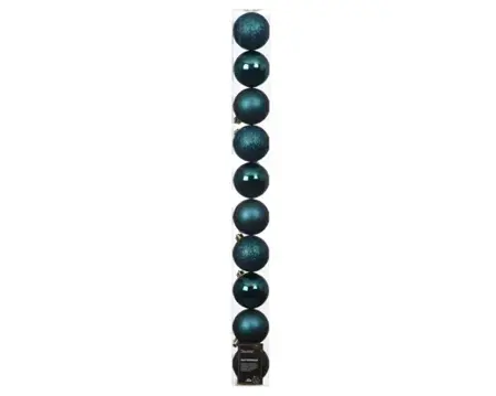 Decoris kerstbalmix plastic 6cm 10st emerald - afbeelding 1
