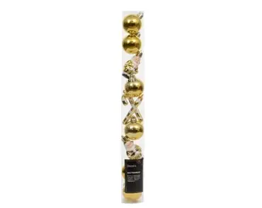 Decoris kerstbalmix plastic d4cm 10st goud - afbeelding 1