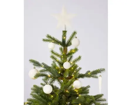 Decoris kerstbalmix plastic met piek | 33 stuks | wolwit - afbeelding 3
