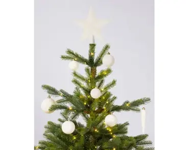 Decoris kerstbalmix plastic met piek | 33 stuks | wolwit - afbeelding 3