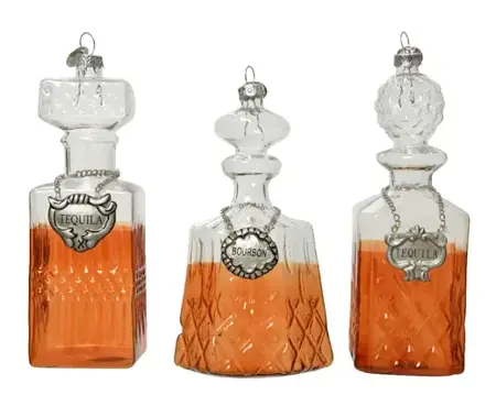 Decoris kersthanger glas drankfles transparant - assortiment