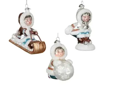 Decoris kersthanger glas eskimo - assortiment
