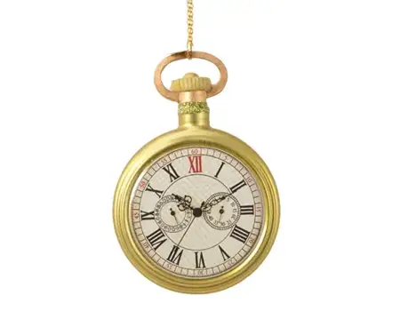 Decoris kersthanger glas klok bruin goud antiek