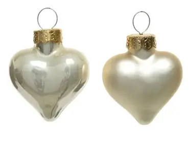 Decoris kersthangers glas hart 12st parel - afbeelding 2