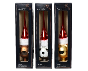 Decoris Piek glas hond 8x31cm - 1 stuk - afbeelding 2
