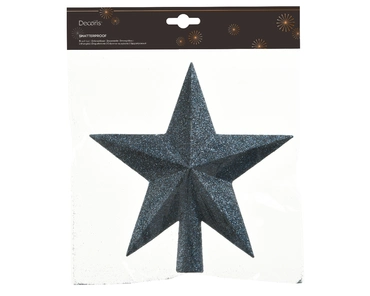 Decoris Piek kunststof 4x19cm ster glitter blauw - afbeelding 2