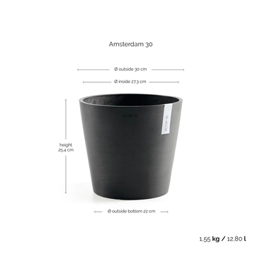 Ecopots Bloempot Amsterdam Ø30cm - Donkergrijs - afbeelding 3