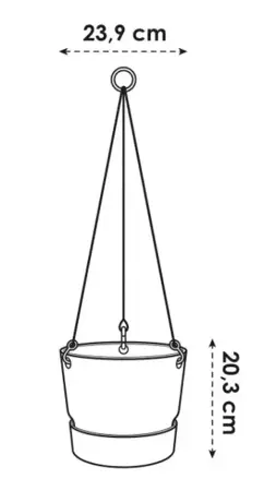 Elho Hangschaal Greenville Ø24cm - Blad Groen - afbeelding 6