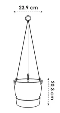 Elho Hangschaal Greenville Ø24cm - Blad Groen - afbeelding 6
