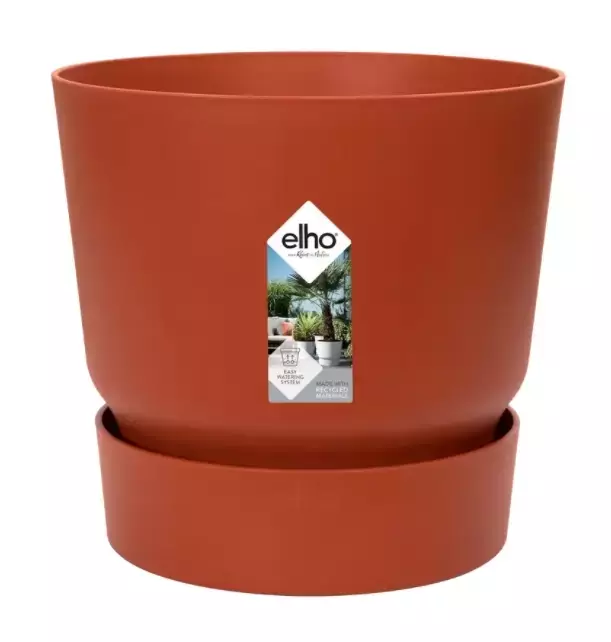 Elho pot greenville rond D30cm - brique