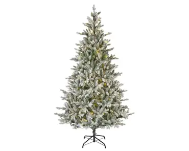Everlands kunstkerstboom Allison 180cm groen/wit/warm wit - afbeelding 1