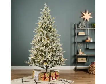 Everlands kunstkerstboom Allison 240cm groen/wit/warm wit - afbeelding 4